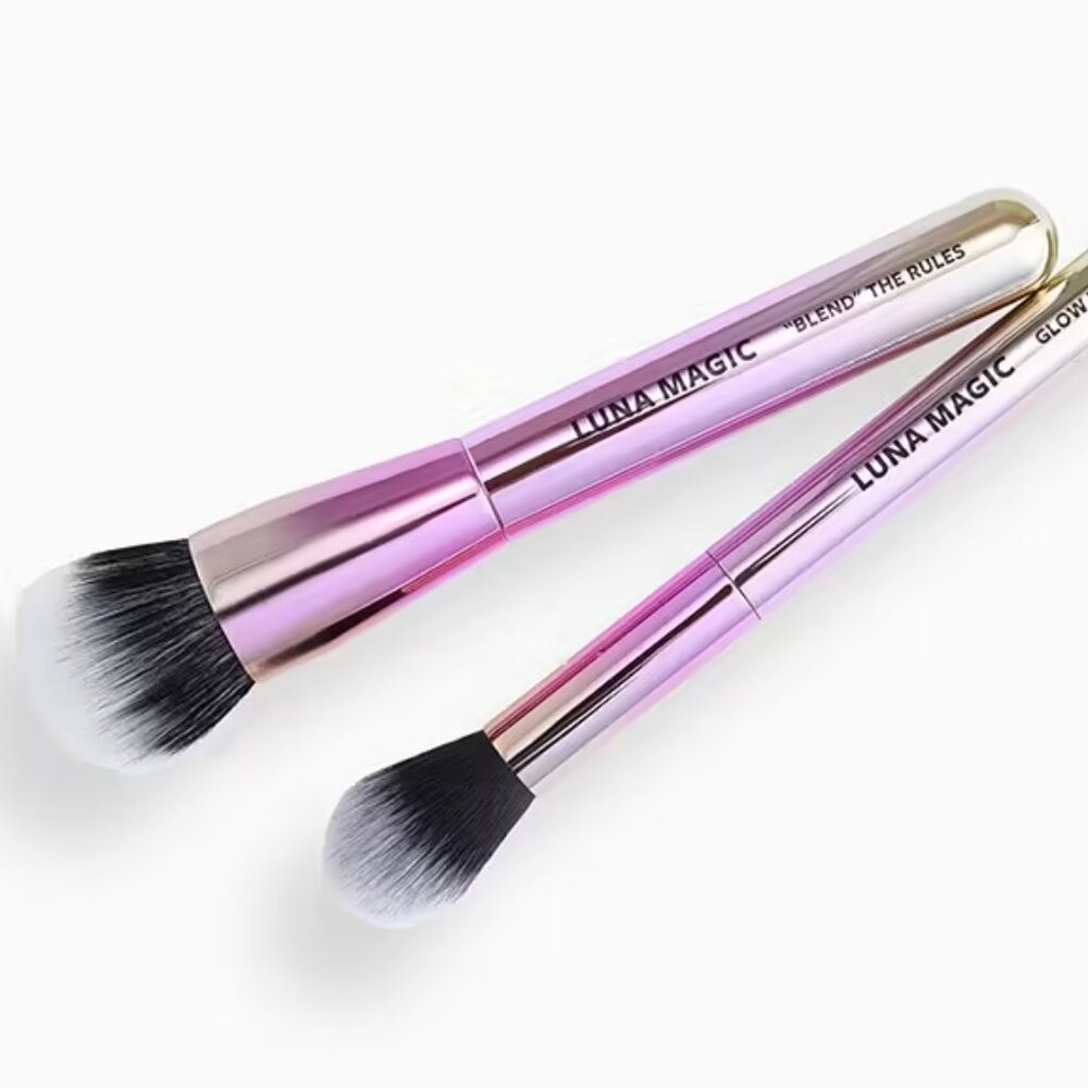 LUNA MAGIC 2-Piece Brush Set Duo in Metallic‎ Ombre Pink (BRAND NEW!)